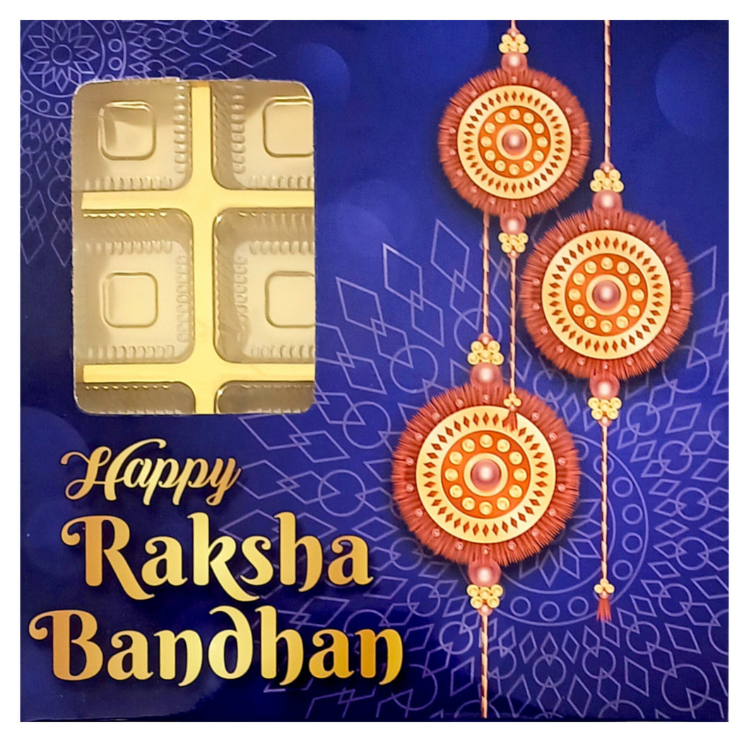 M525 Happy Rakhi 16 Cavity Blue Chocolate Box