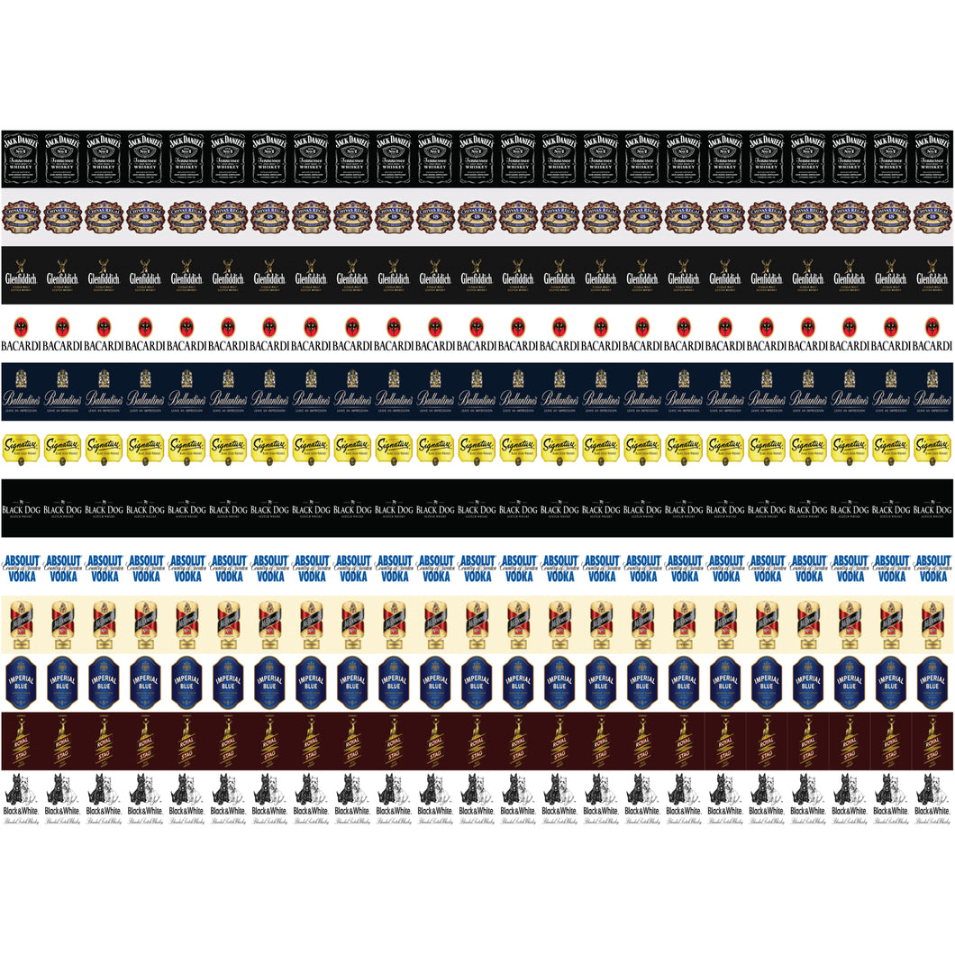 Small Alcohol Bottle Chocolate Sticker Sheet