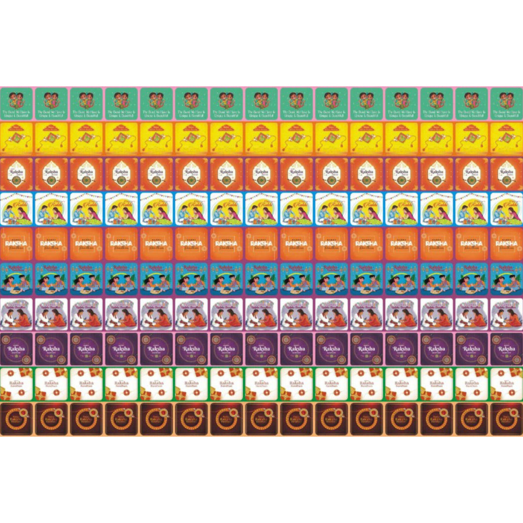 Happy Rakhi Choco Square Stickers