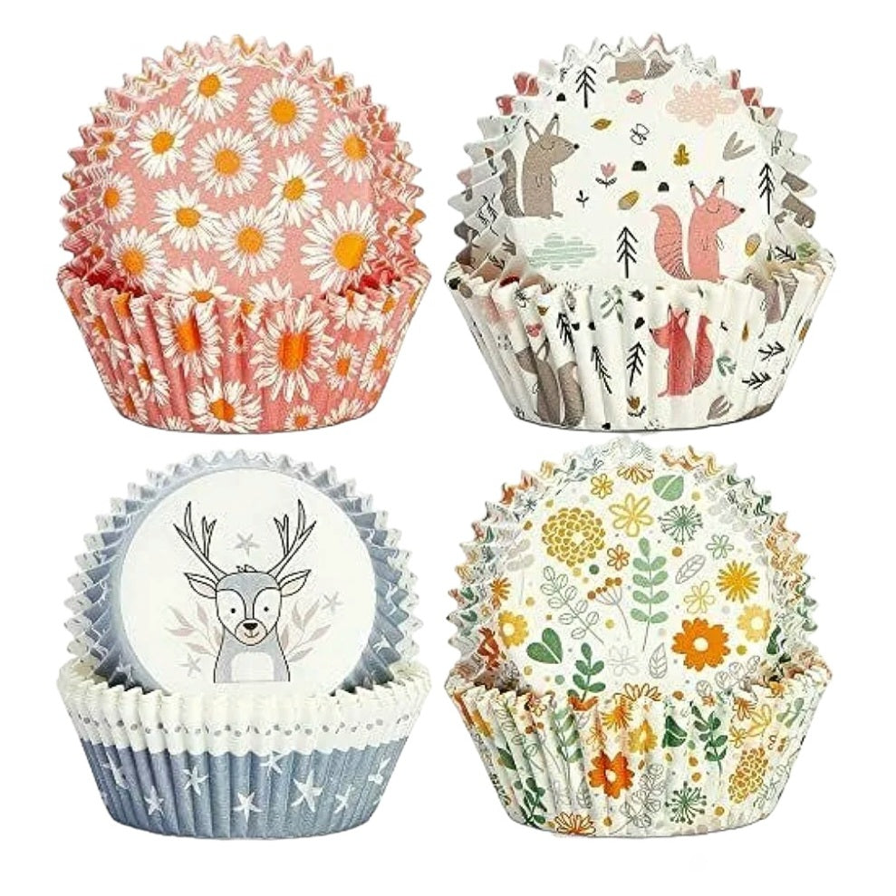 K30 Designer Paper Muffin Liner 500 Pieces | Random Color & Design