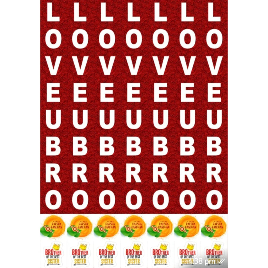 Love You Bro Happy Rakhi Square Sticker Sheet