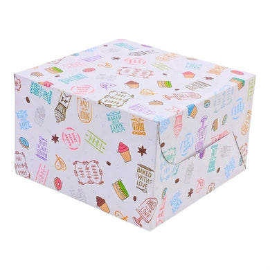 M105 Half Kg Baked with Love White Cake Box | 8*8*5 Inches