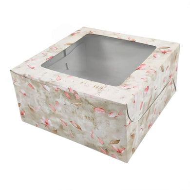 M107 Half Kg Grey Floral Cake Box | 8*8*5 Inches
