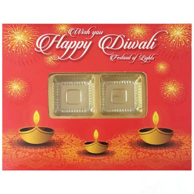 M312 Happy Diwali 12 Cavity Red Chocolate Box