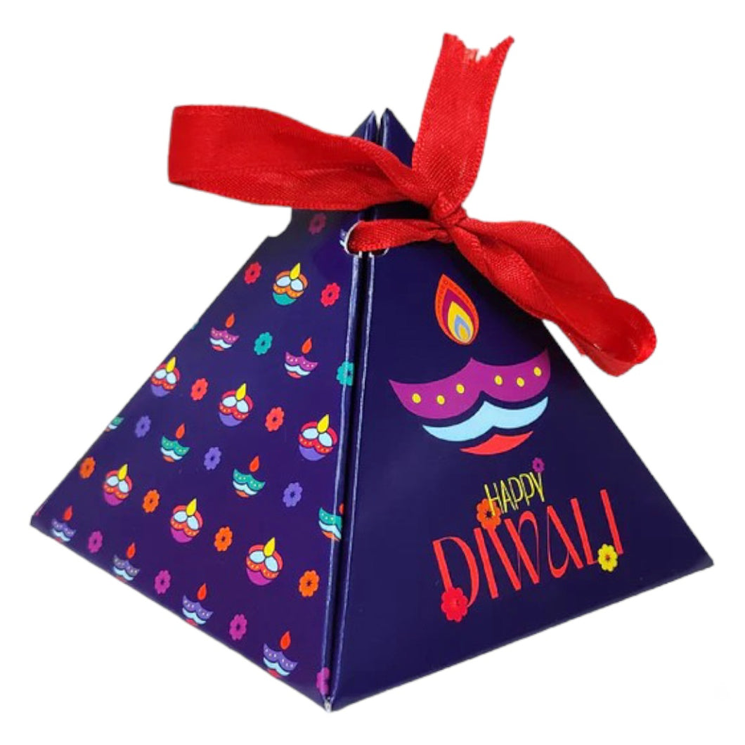 M320 Happy Diwali Purple Pyramid Box