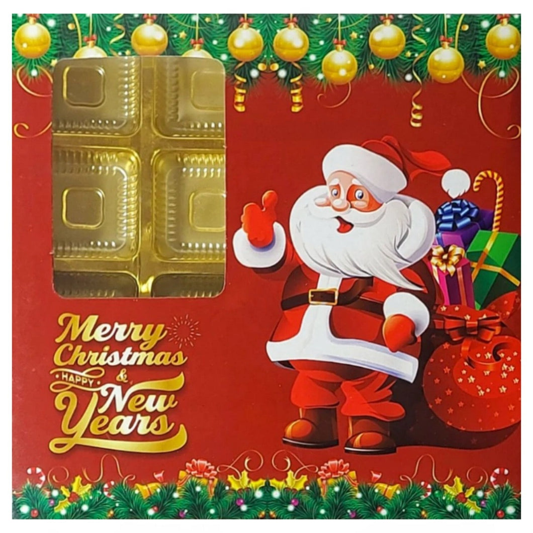 M419 Merry Christmas 16 Cavity Red Chocolate Box