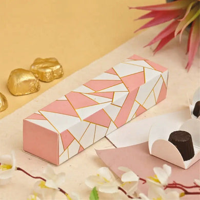 M801 4 Cavity Pink Geometric Chocolate Box