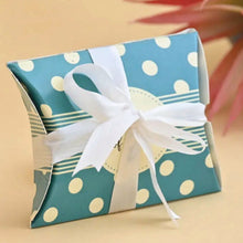 Load image into Gallery viewer, M811 Turquoise Polka Dots Mini Pillow Box
