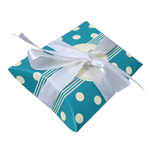 Load image into Gallery viewer, M811 Turquoise Polka Dots Mini Pillow Box
