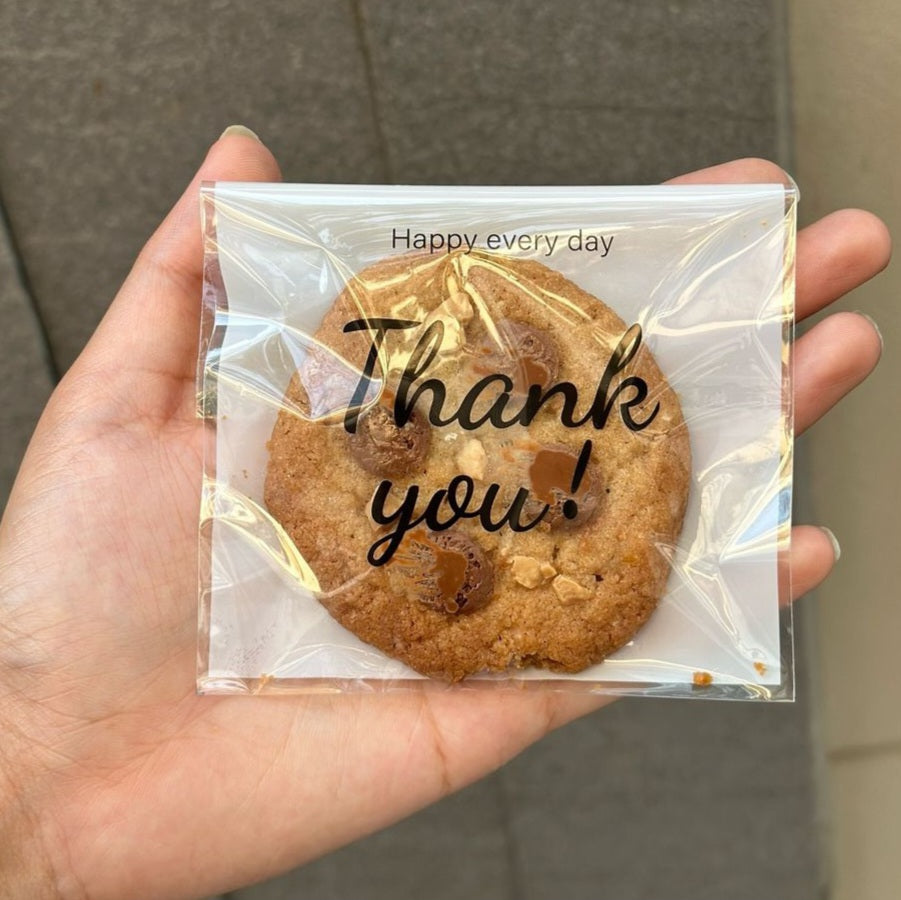 M928 Transparent Self Adhesive Thankyou Cookie | Brownie | Chocolate Pouches 100 Pieces Pack