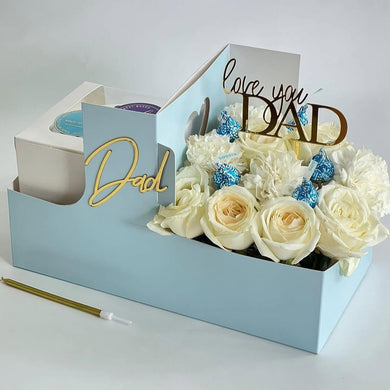 M967 Heart Handle Blue Hamper Box