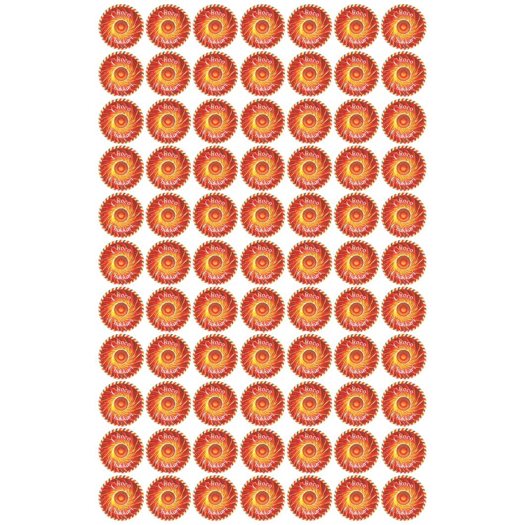 Medium Size Chakri Diwali Cracker Chocolate Sticker Sheet