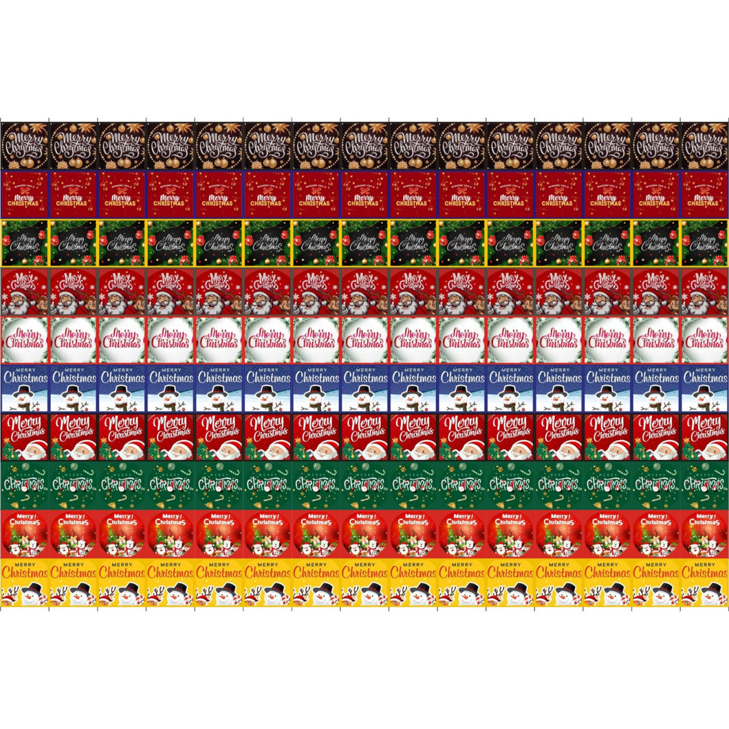 Merry Christmas Chocolate Square Sticker Sheet