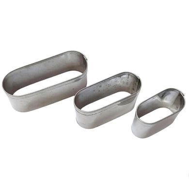 Oval Shape 3 Piece Cookie Cutter Set
