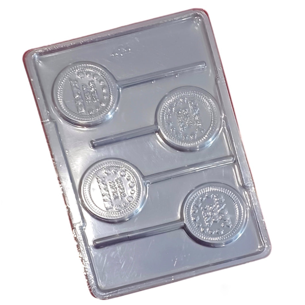 P405 Happy New Year Lollipop PVC Chocolate Mould