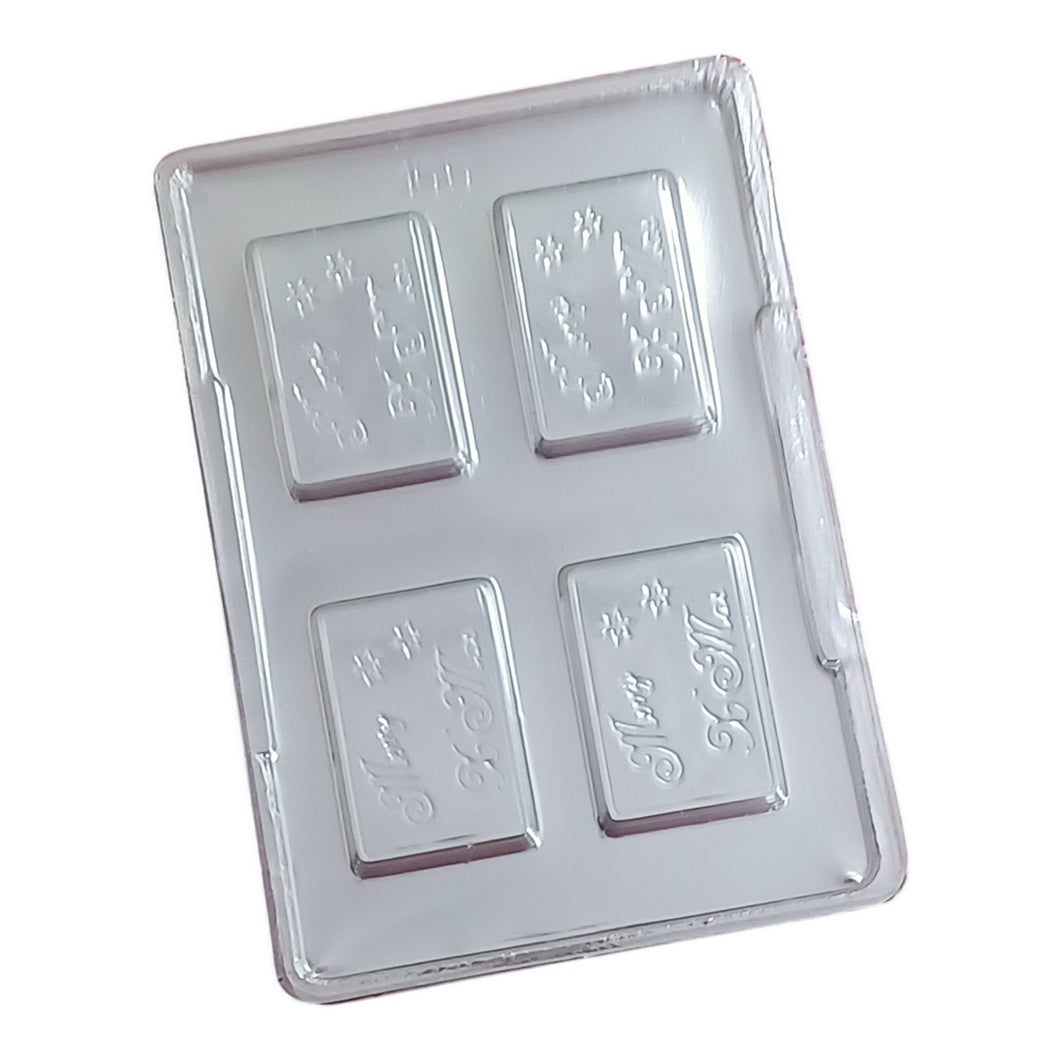 P421 Merry Christmas Mini Chocolate Bar PVC Chocolate Mould