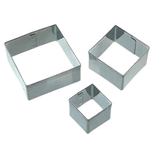 Load image into Gallery viewer, Square Shape 3 Piece Cookie Cutter Set
