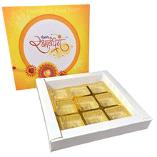 Load image into Gallery viewer, M507 Happy Rakhi 9 Cavity Yellow Chocolate Box
