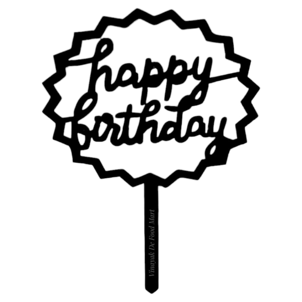 D6 Happy Birthday Acrylic Cake Topper