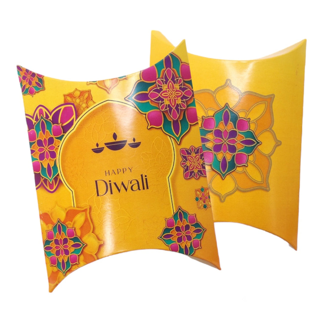 M317 Happy Diwali Yellow Cushion Box