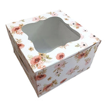 Load image into Gallery viewer, M131 Peach Floral Half Kg Cake Box 8*8*5
