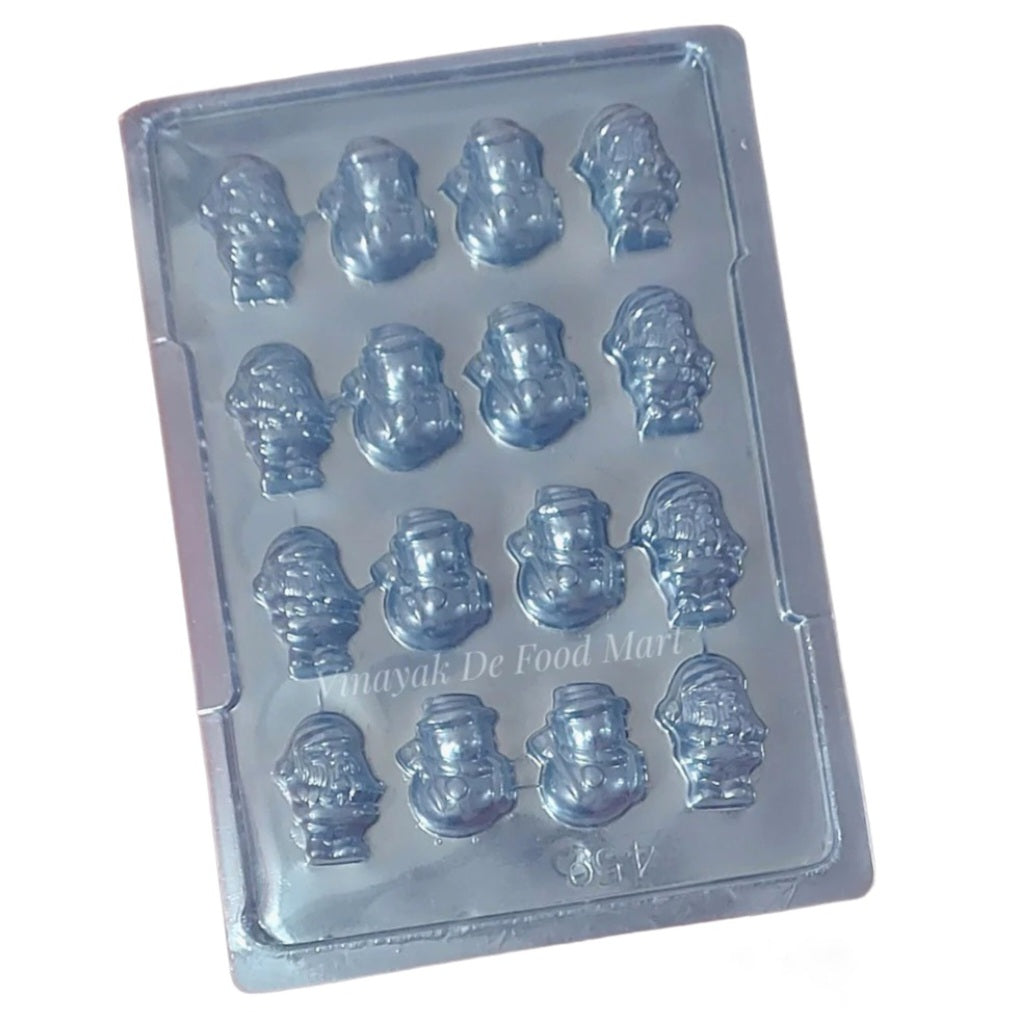 P412 Mini Santa & Snowman Christmas PVC Chocolate Mould