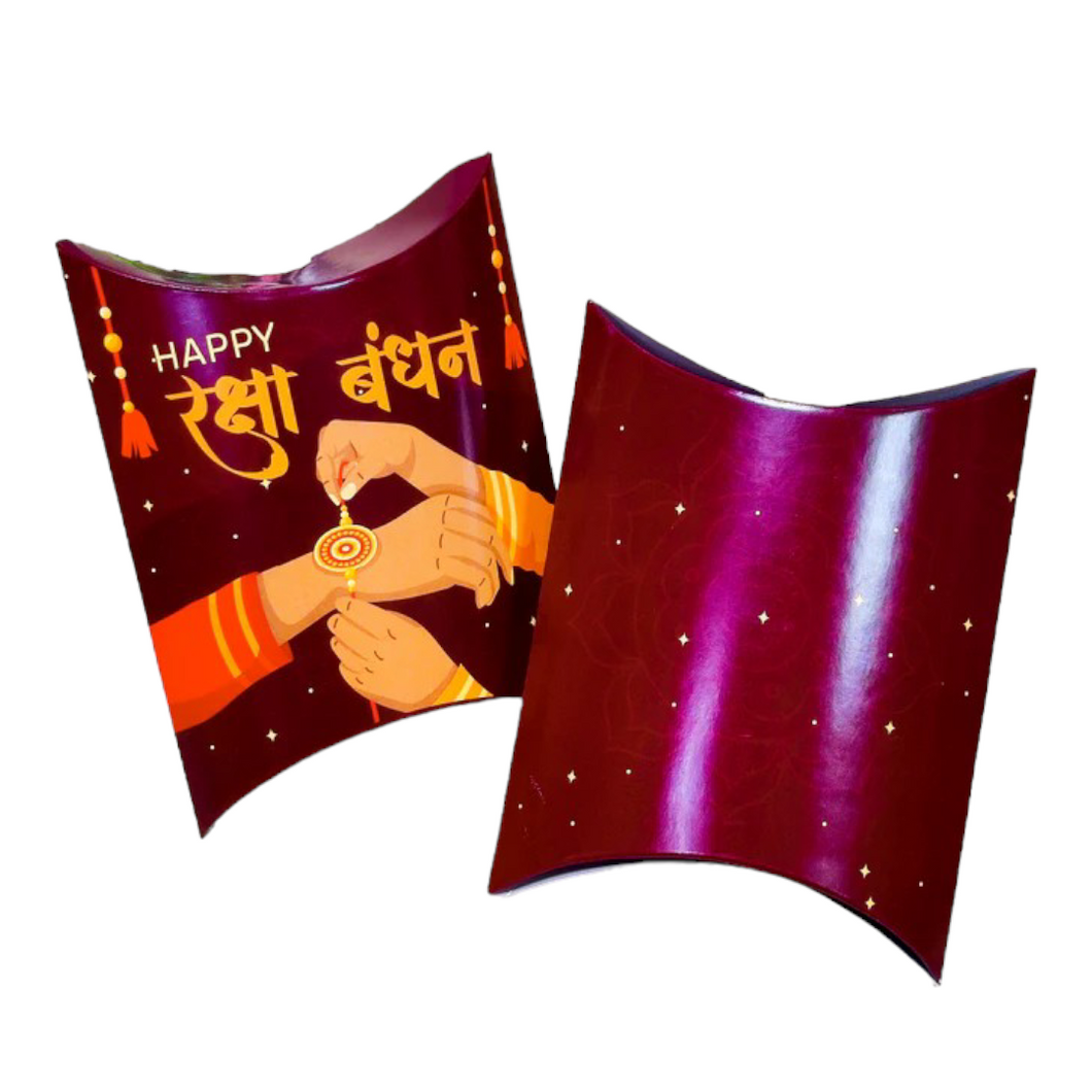 M522 Happy Rakhi Purple Pillow Box