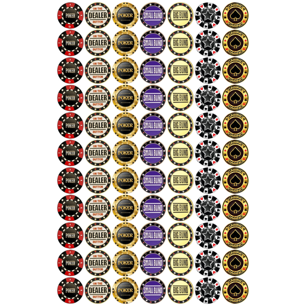 Poker Chips Diwali Cracker Chocolate Sticker Sheet