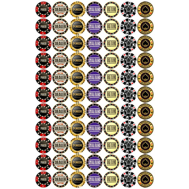 Poker Chips Diwali Cracker Chocolate Sticker Sheet