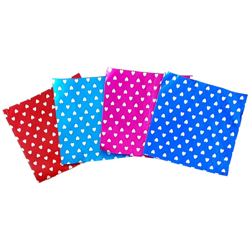 T23 Multi Color Hearts Small Chocolate Foil Wrapping Paper