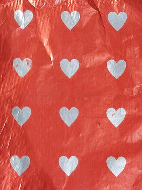 T38 Red & Silver Hearts Large Wrapping Paper