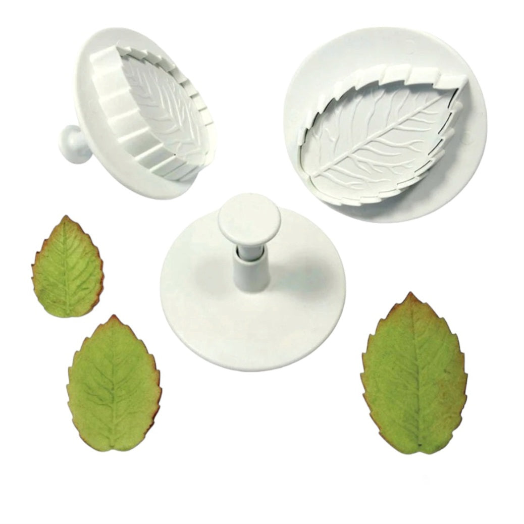 Z1 Veined Rose Leaf 3 Piece Plunger Set