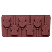 Load image into Gallery viewer, S27 Double Heart Lollipop Silicone Chocolate Mould
