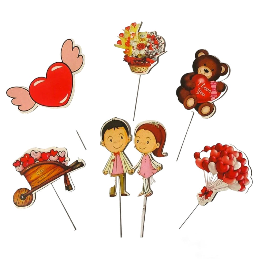 A75 Happy Valentine's Day/ Anniversary Paper Theme Toppers