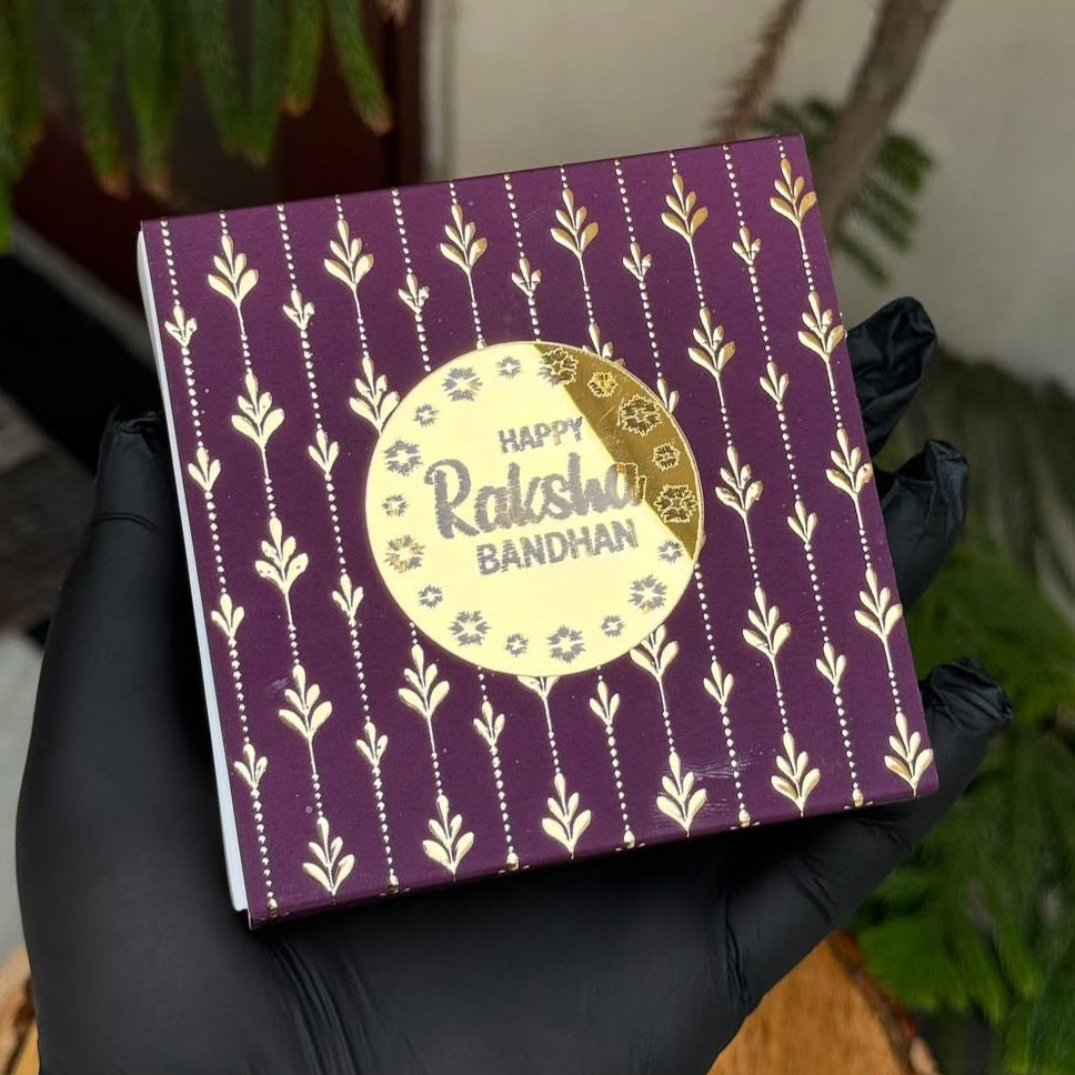 M994 4 Cavity Purple Foilage Golden Embossed Chocolate Box  | Candle