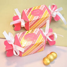 Load image into Gallery viewer, M828 Pink Golden Embossed Multi Purpose Toffee | Candy Box with Ribbon
