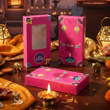 Load image into Gallery viewer, M355 Happy Diwali Pink Glow Large Kunafa Chocolate Bar Box
