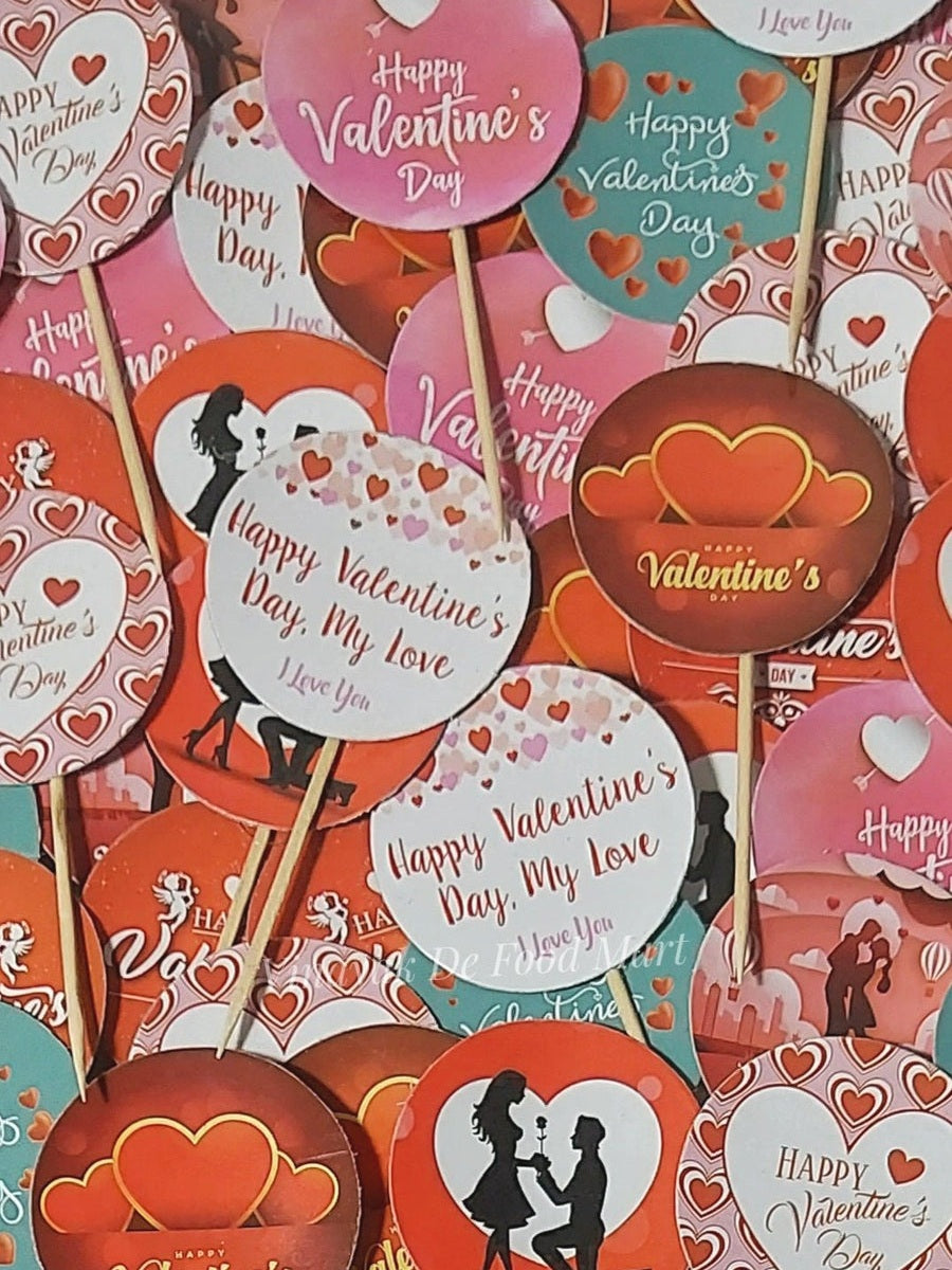 A64 Happy Valentine's Day Paper Cake Toppers