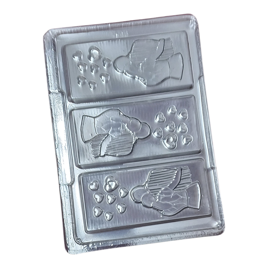 P623 Happy Valentine's Day | Anniversary Couple Medium Chocolate Bar PVC Chocolate Mould