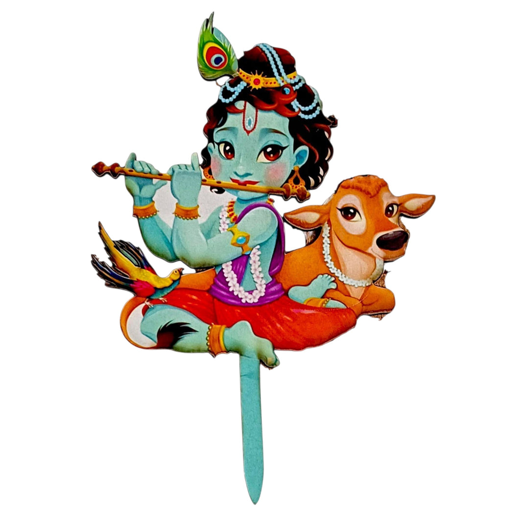 D744 Happy Janmashtami Krishna Ji Cake Topper
