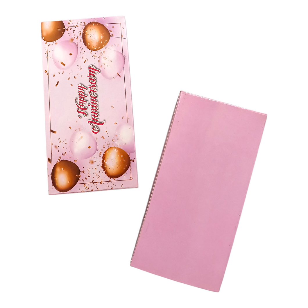M289 Happy Anniversary Pink Medium Chocolate Bar Box