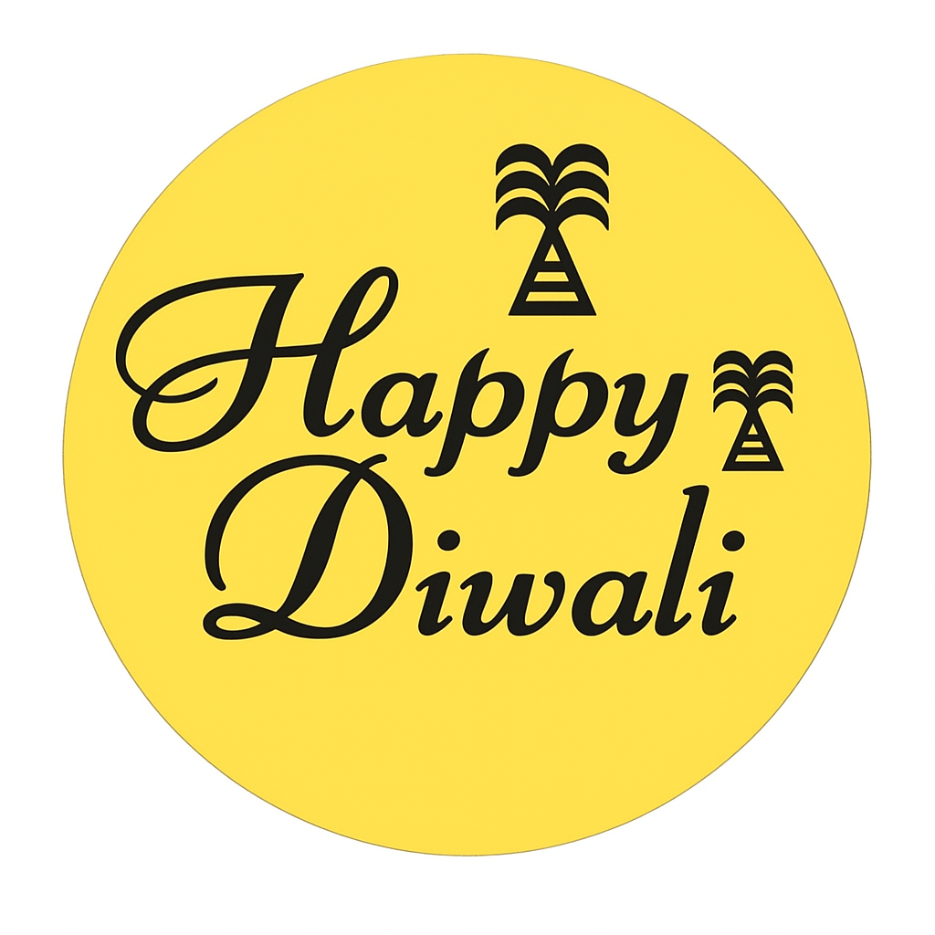 Happy Diwali Golden Acrylic Charm Coin