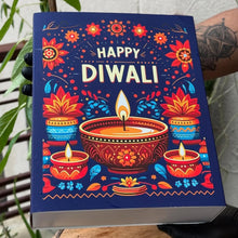 Load image into Gallery viewer, M992 Happy Diwali Blue Shubharambh Mathstick Large Sliding Hamper Box
