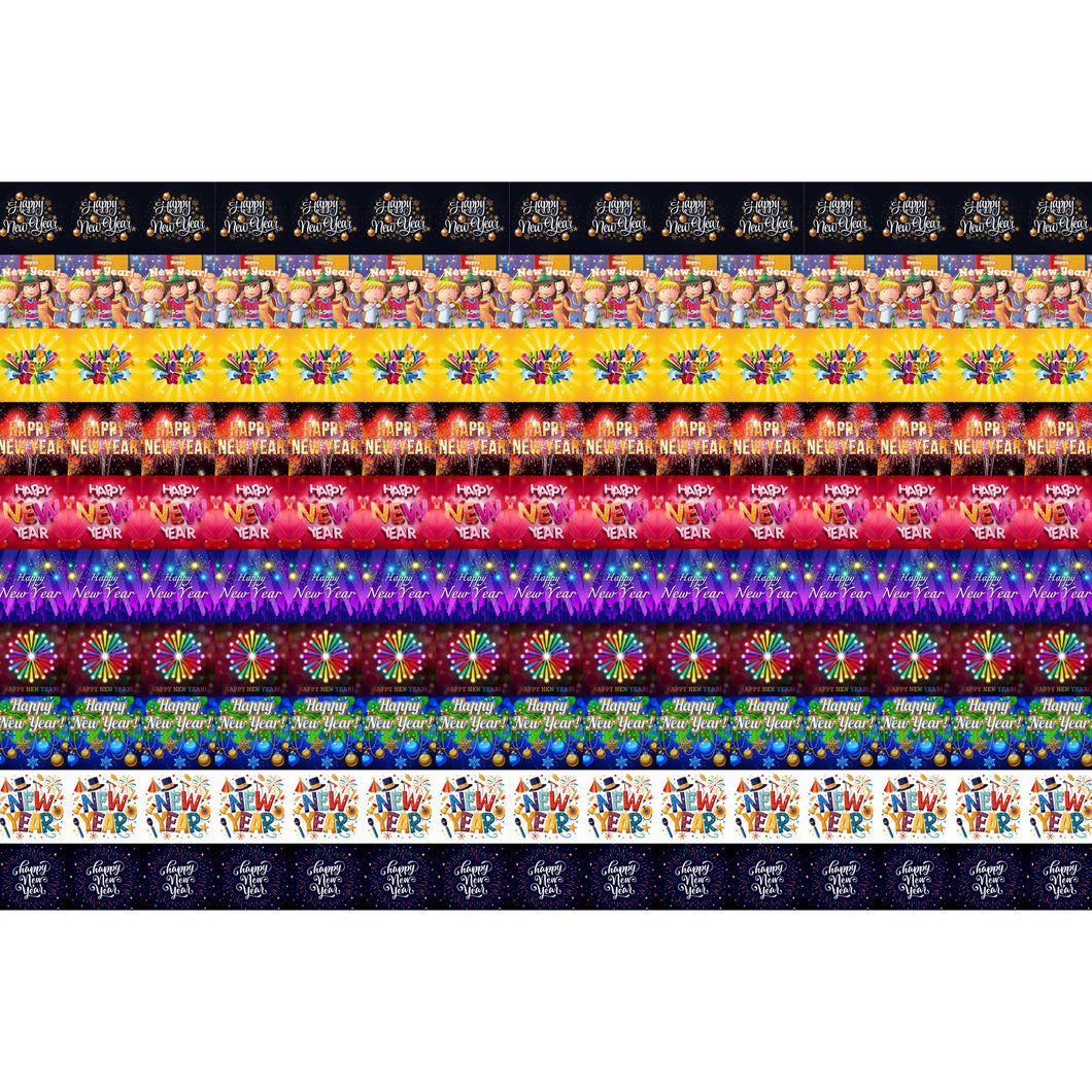 Happy New Year Chocolate Square Sticker Sheet