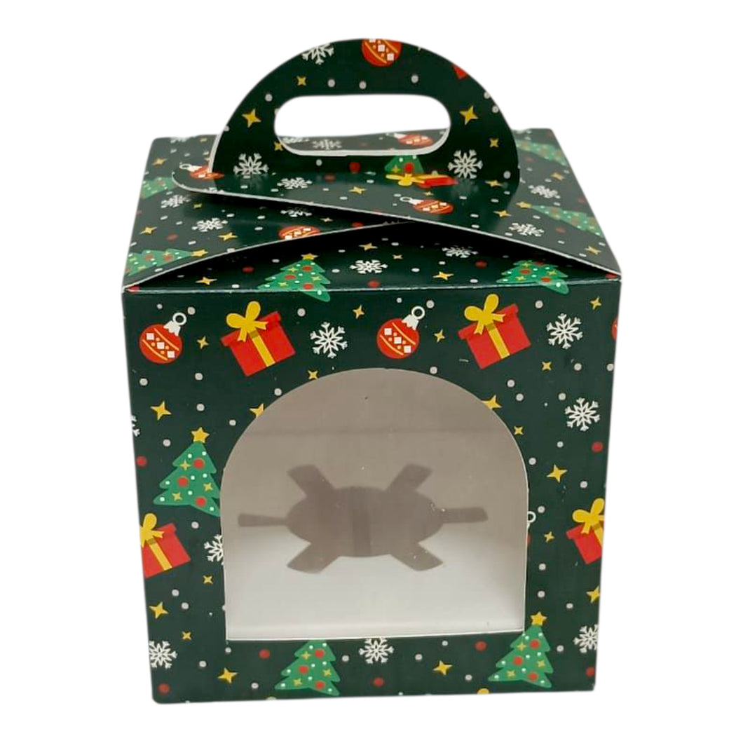 M459 Merry Christmas Green Single Jar | Cupcake Box