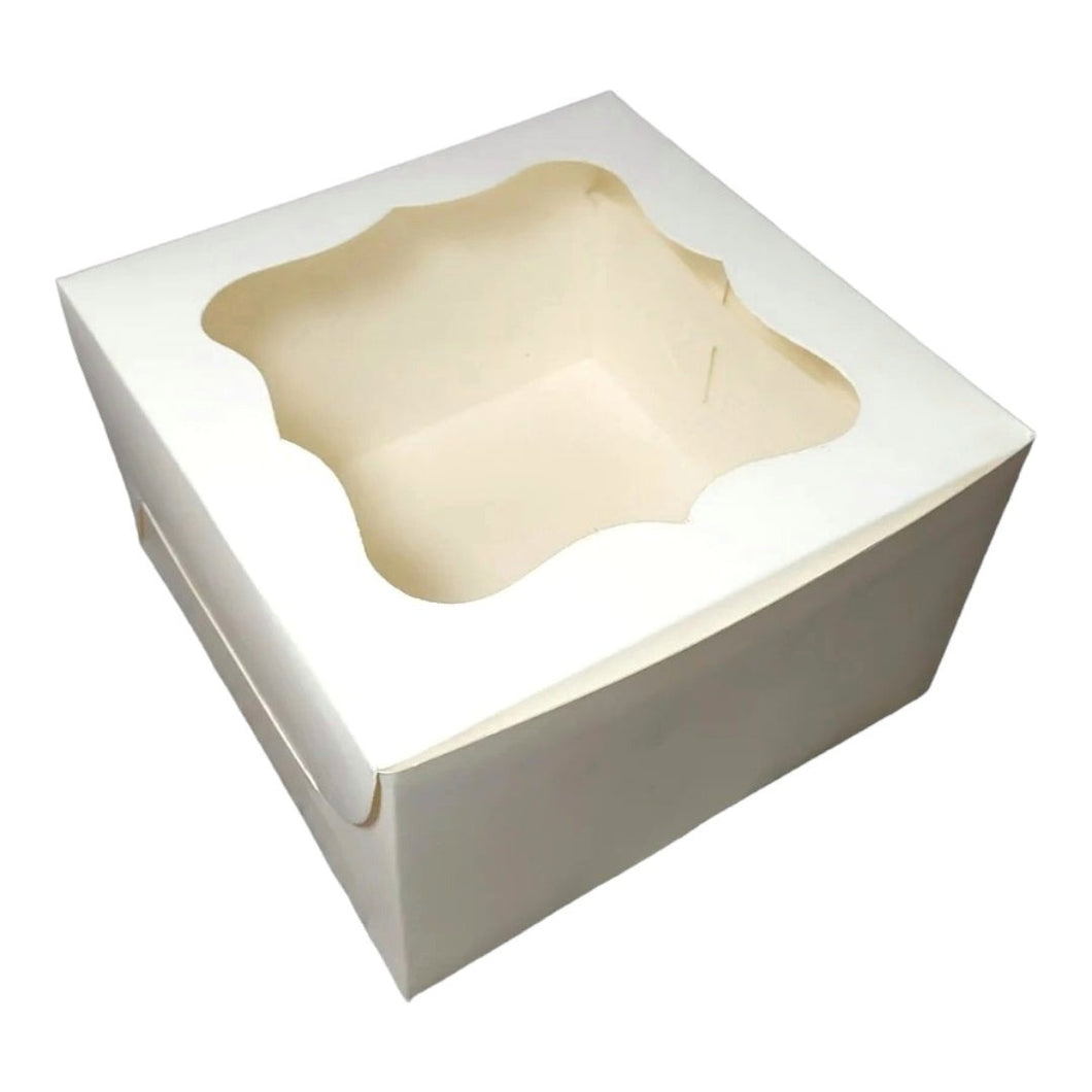 M112 Half Kg White Cake Box: 8*8*5 inches