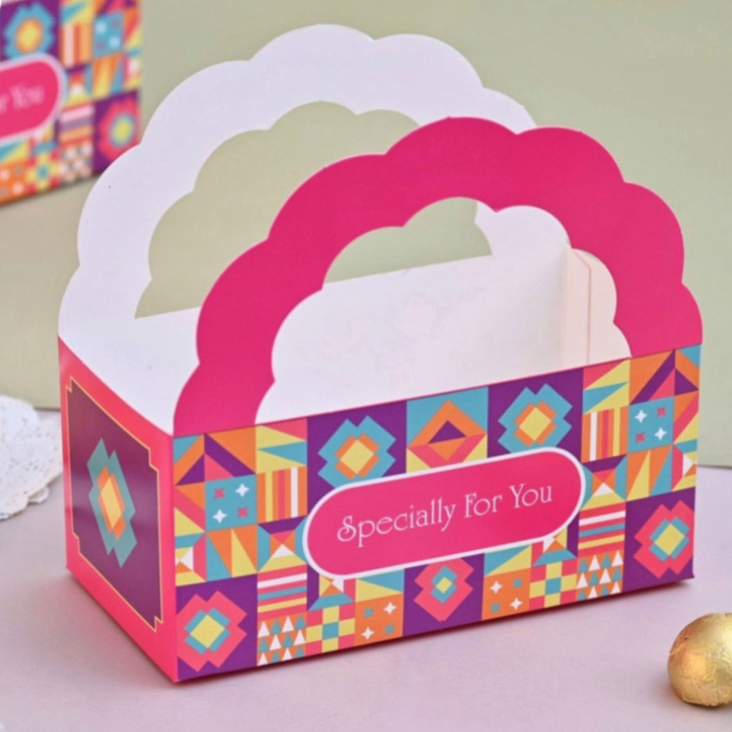 M832 Mosaic Magic Pink Multi Purpose Hamper Box with Handle