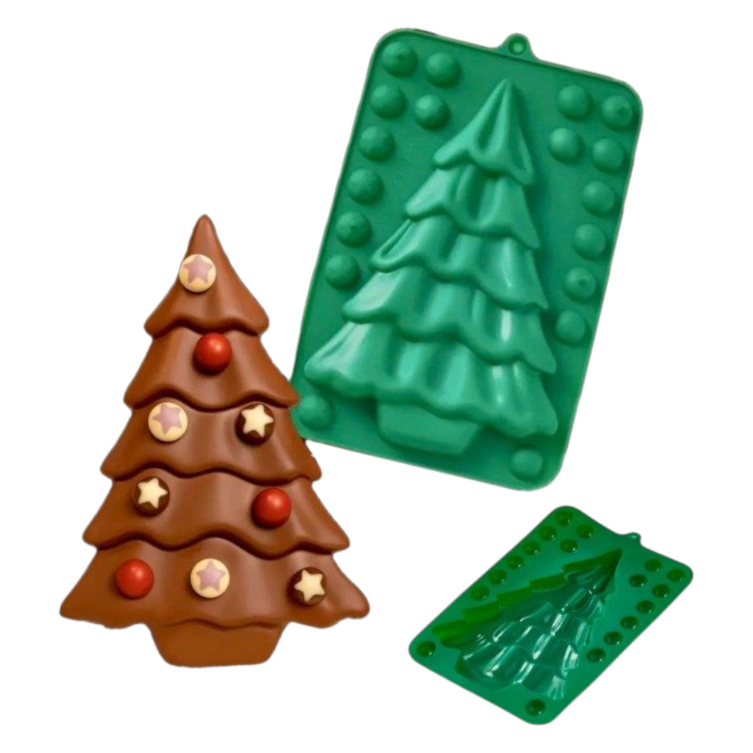 S404 Merry Christmas Tree Large Silicone Chocolate Mould | Candles | Soap | Jelly