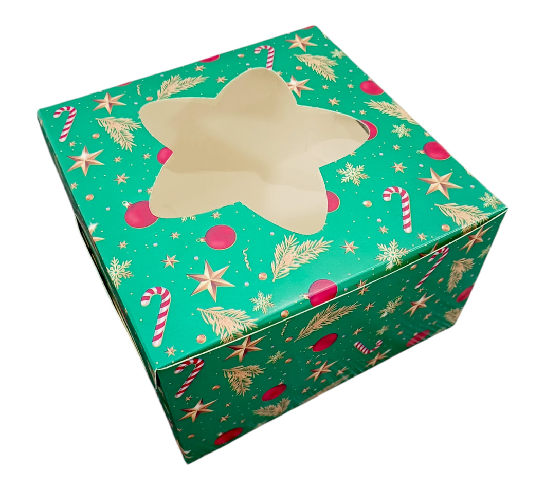 M406 Half Kg Green Christmas Cake Box | 8*8*5 inches