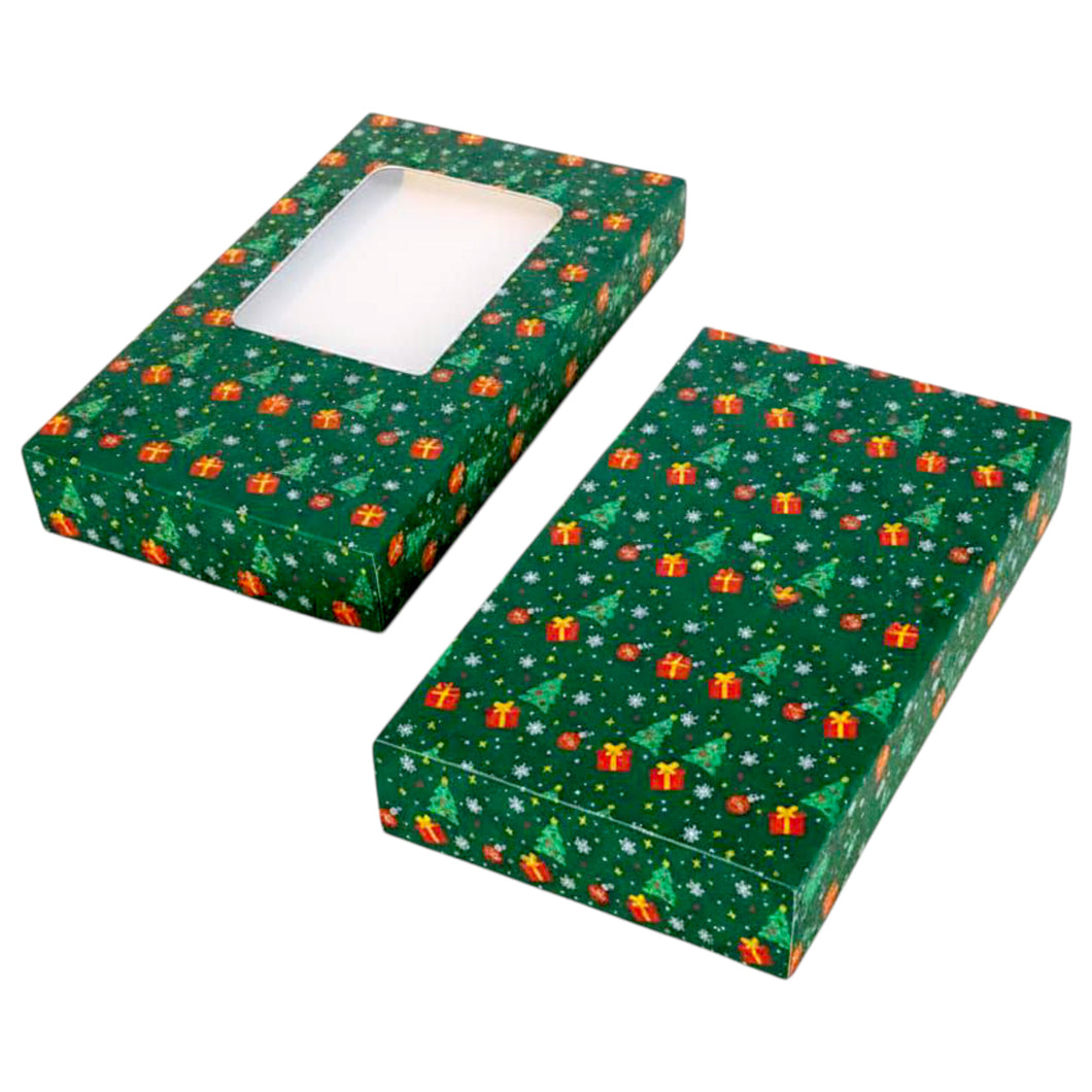 M484 Merry Christmas Green Large Kunafa Chocolate Bar Box
